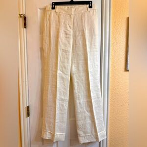 J.Crew Beige White Linen Pants